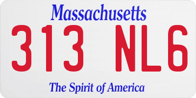 MA license plate 313NL6