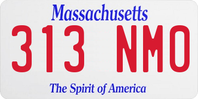 MA license plate 313NM0
