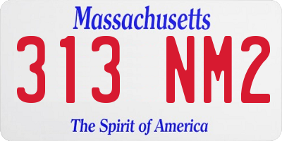 MA license plate 313NM2