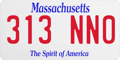 MA license plate 313NN0