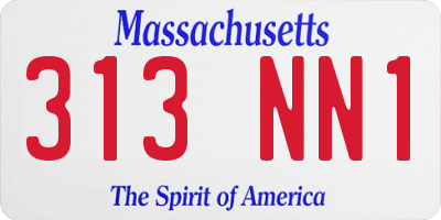 MA license plate 313NN1