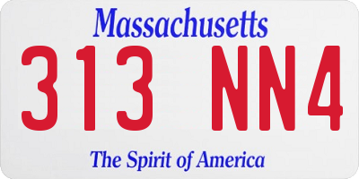 MA license plate 313NN4