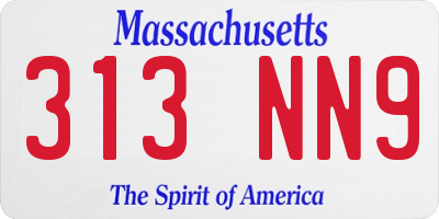 MA license plate 313NN9