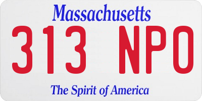 MA license plate 313NP0