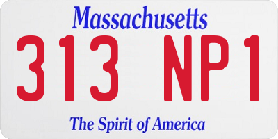 MA license plate 313NP1