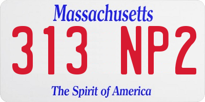 MA license plate 313NP2