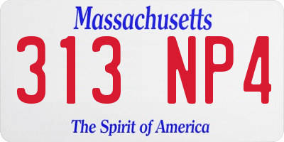 MA license plate 313NP4