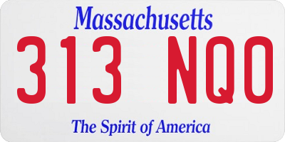 MA license plate 313NQ0