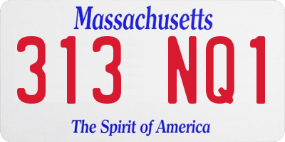 MA license plate 313NQ1
