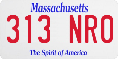 MA license plate 313NR0