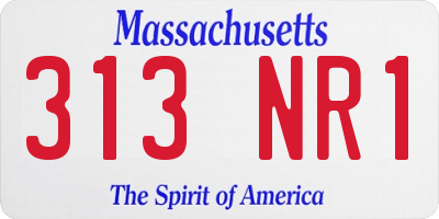 MA license plate 313NR1