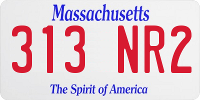 MA license plate 313NR2