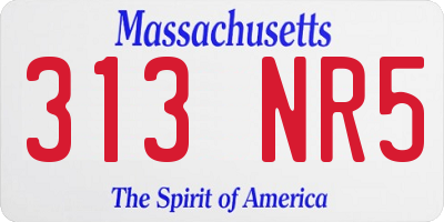 MA license plate 313NR5