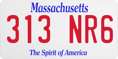 MA license plate 313NR6