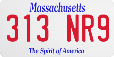 MA license plate 313NR9