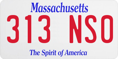 MA license plate 313NS0