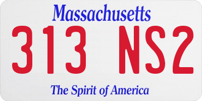 MA license plate 313NS2