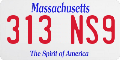 MA license plate 313NS9