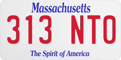 MA license plate 313NT0