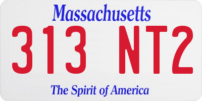 MA license plate 313NT2