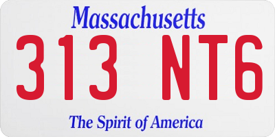 MA license plate 313NT6