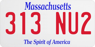 MA license plate 313NU2