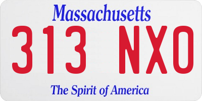 MA license plate 313NX0