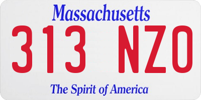 MA license plate 313NZ0