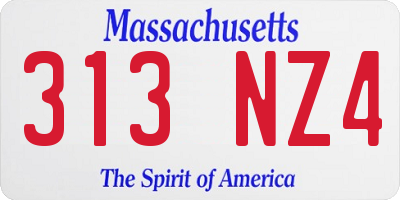 MA license plate 313NZ4