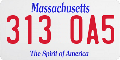 MA license plate 313OA5