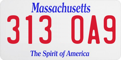 MA license plate 313OA9