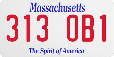 MA license plate 313OB1