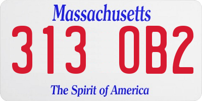 MA license plate 313OB2