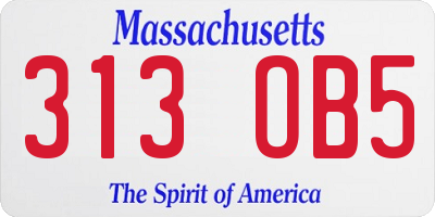 MA license plate 313OB5