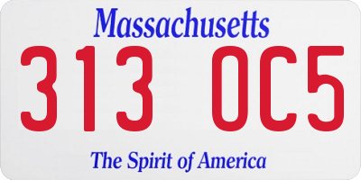MA license plate 313OC5