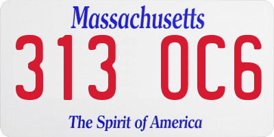 MA license plate 313OC6
