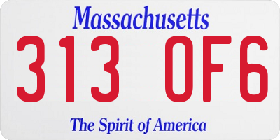 MA license plate 313OF6