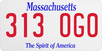 MA license plate 313OG0