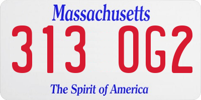 MA license plate 313OG2