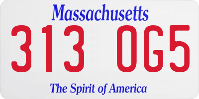 MA license plate 313OG5