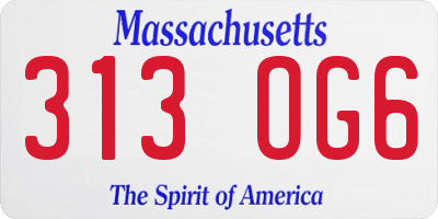 MA license plate 313OG6