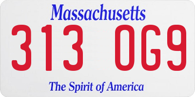 MA license plate 313OG9