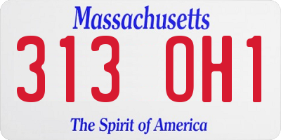 MA license plate 313OH1