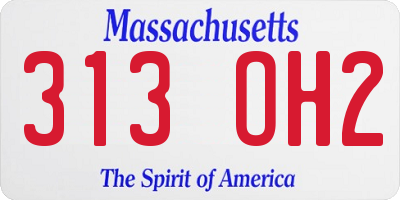 MA license plate 313OH2