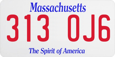 MA license plate 313OJ6
