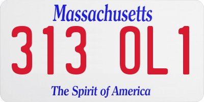 MA license plate 313OL1