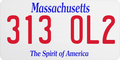 MA license plate 313OL2