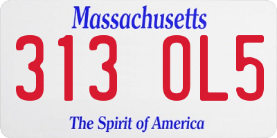 MA license plate 313OL5