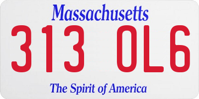 MA license plate 313OL6