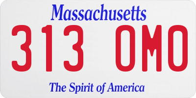 MA license plate 313OM0